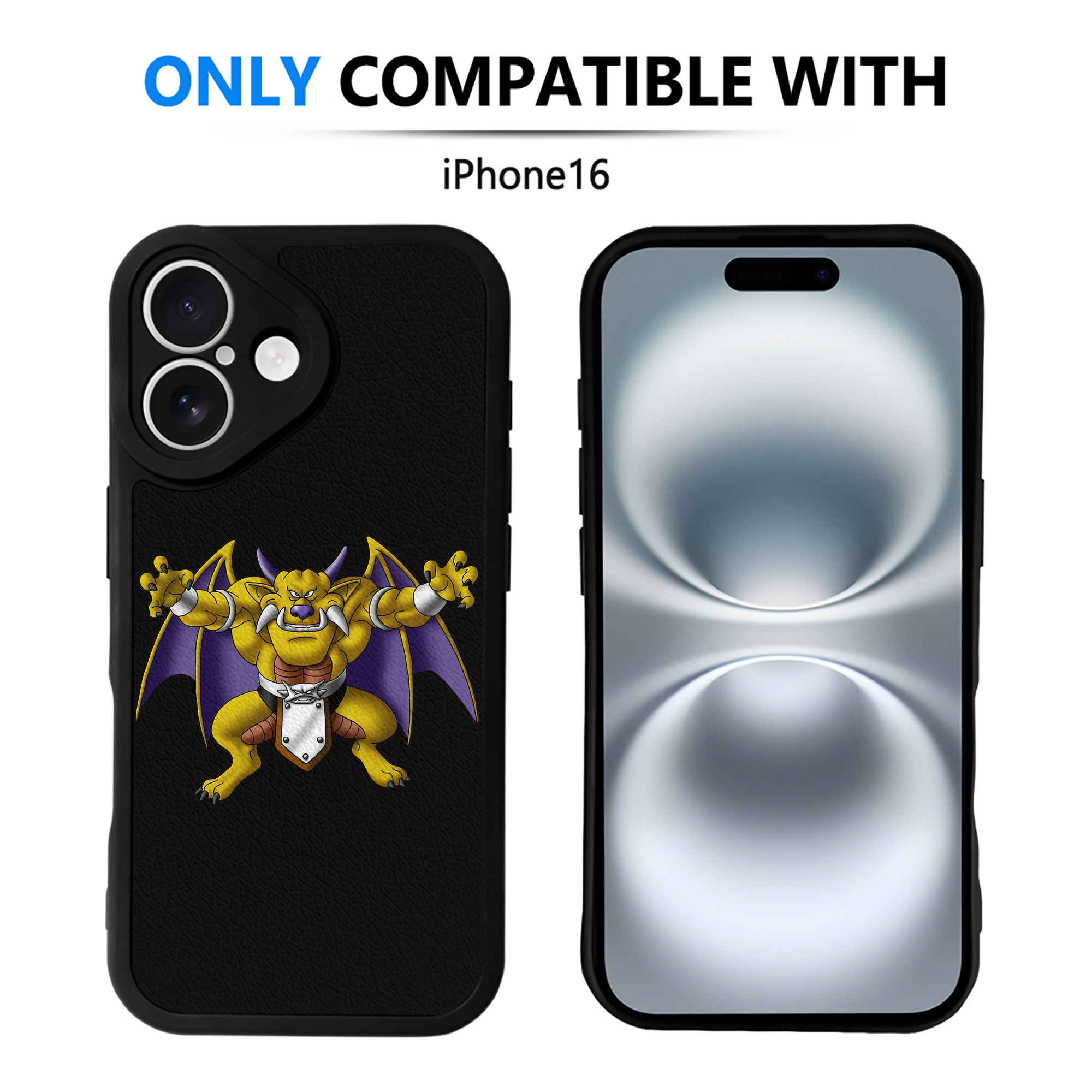 （画像用） ドラゴンクエスト Doragon Kuesuto Dragon Quest 【iPhone 16シリーズ対応】シリコンスマホケース（レザー調） 材質：シリコン